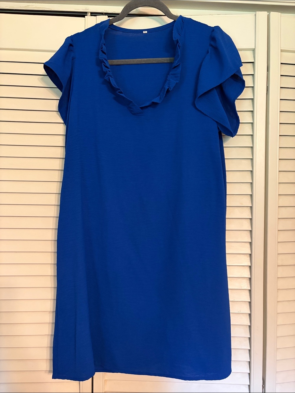 Women’s Ruffle V-Neck Dress - Blue